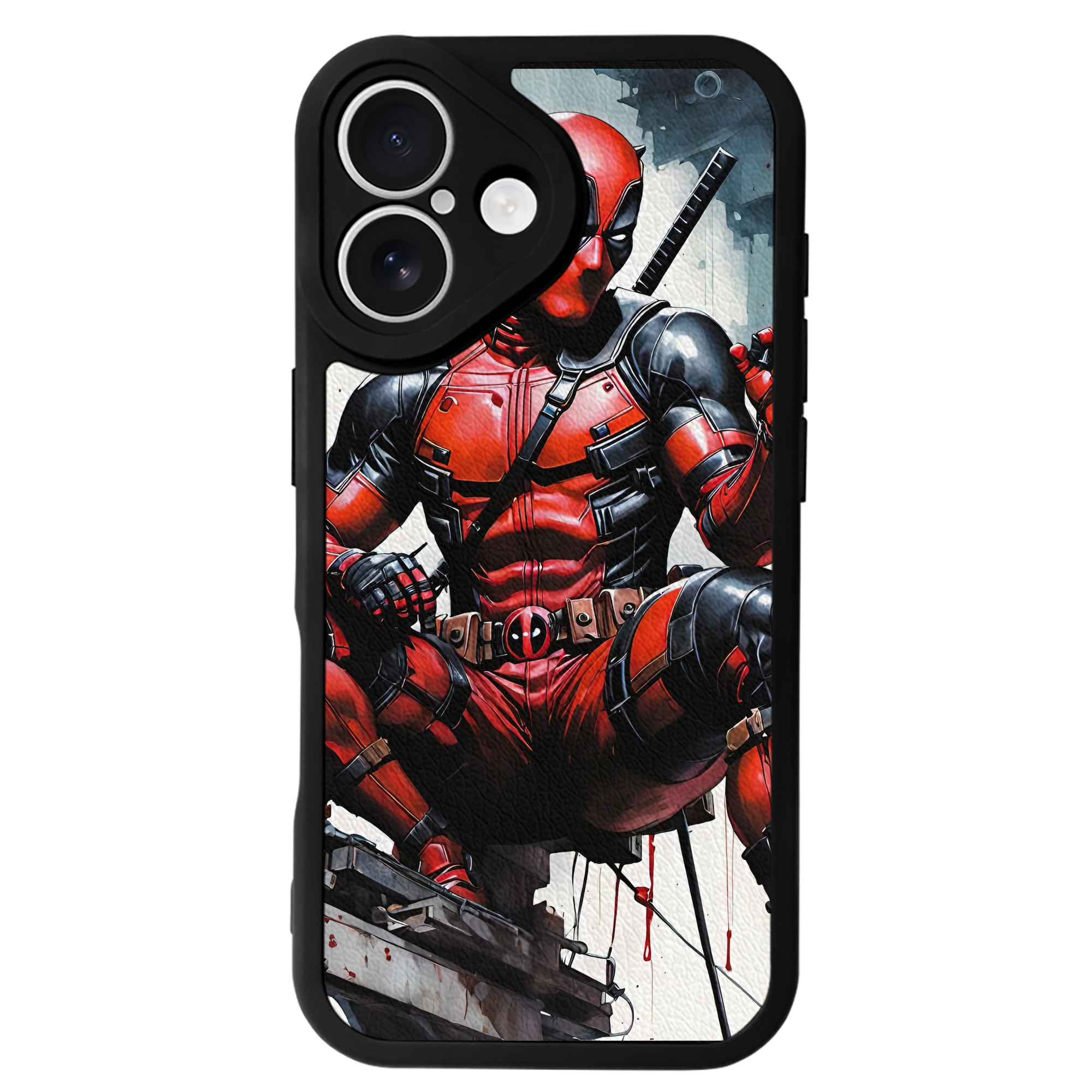 （画像用） Deadpool デッドプール 【iPhone 16シリーズ対応】シリコンスマホケース（レザー調） 材質：シリコン
